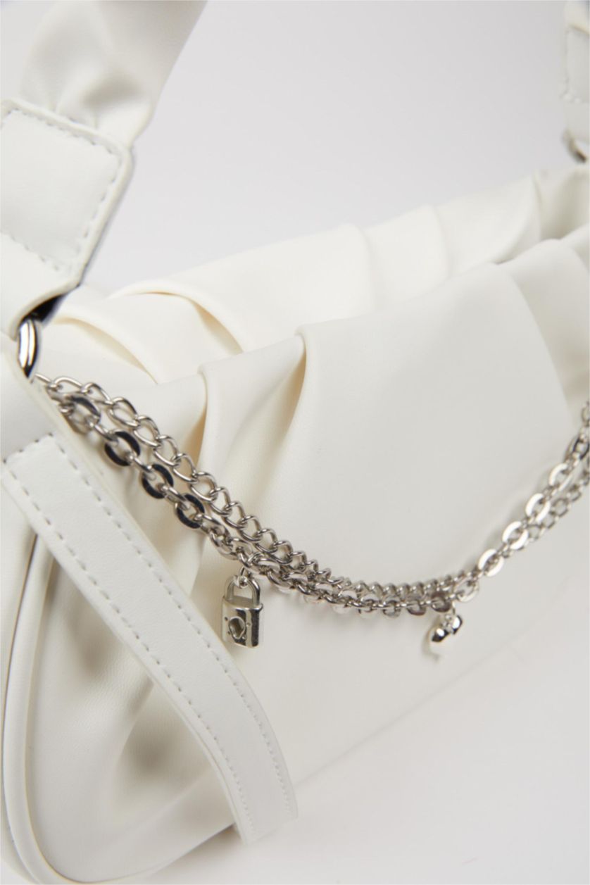 WOMAN White Faux Leather Shoulder bag