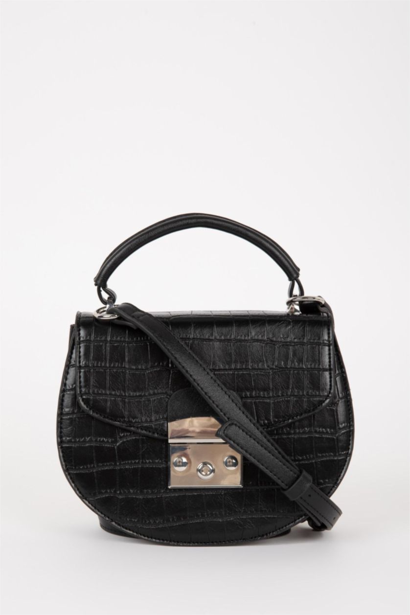 Women Black Faux Leather Shoulder bag