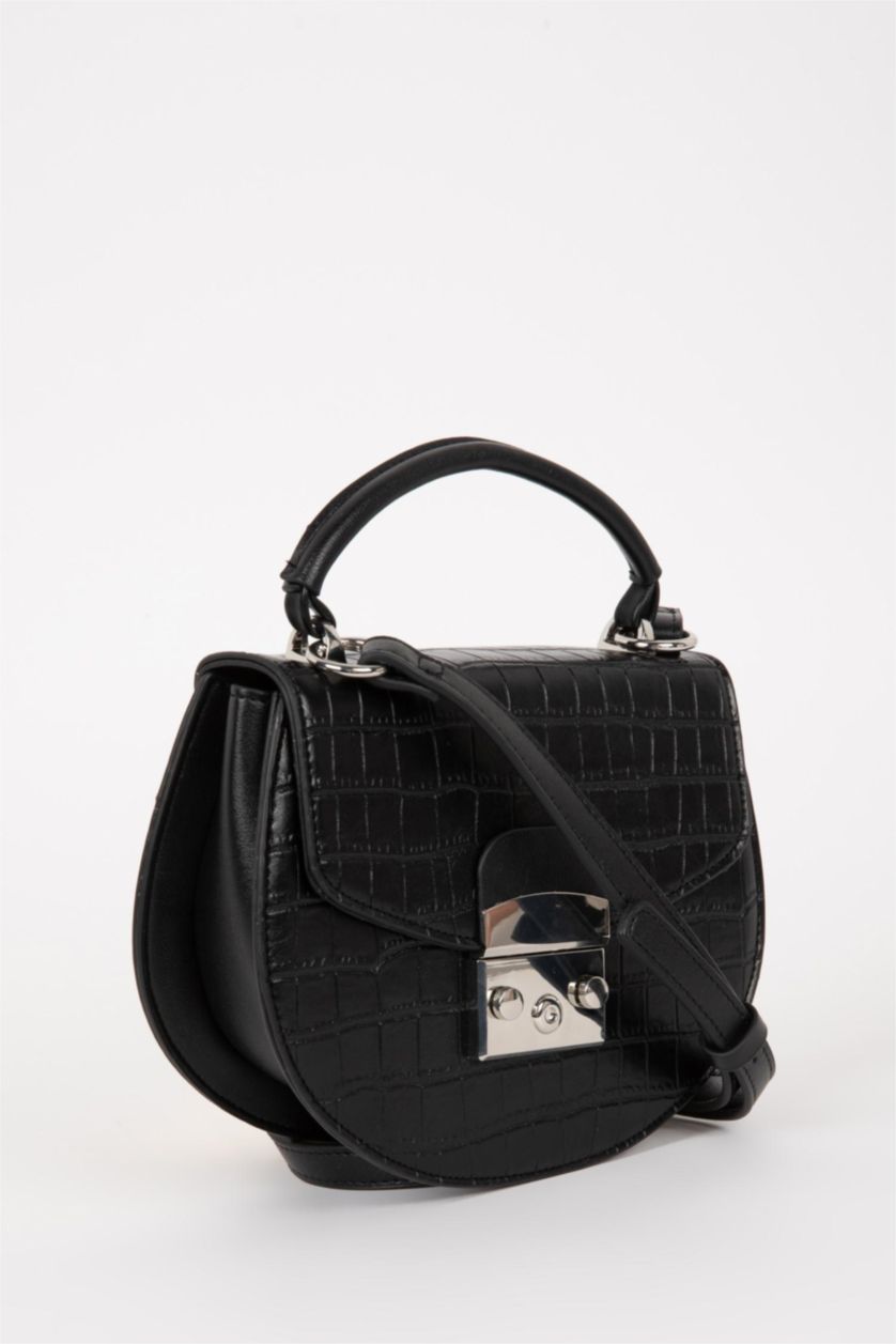 Women Black Faux Leather Shoulder bag