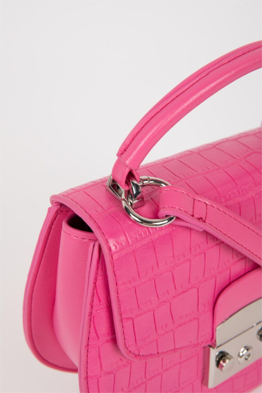 Kadın Pembe Suni Deri Omuz Çantası