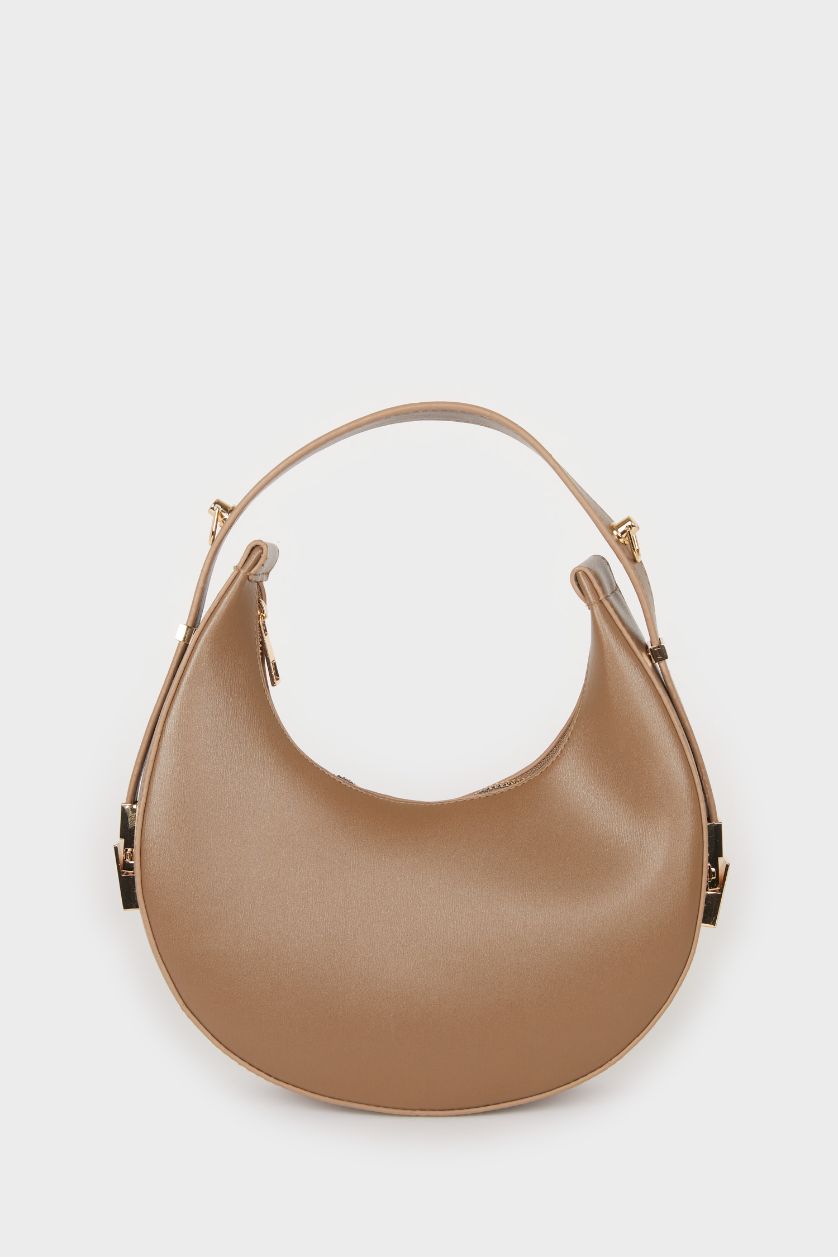 Kadın Koyu Vizon Kadın Suni Deri Omuz Çantası