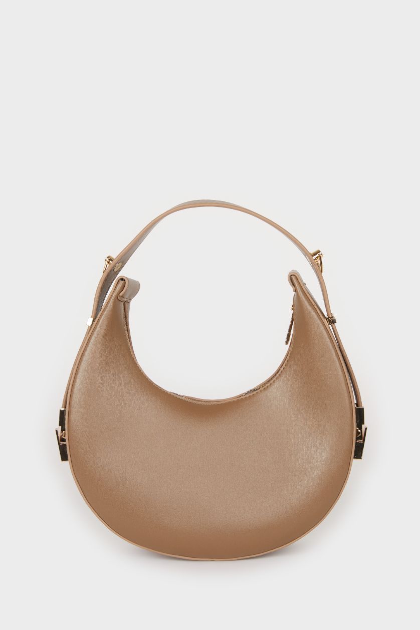 Kadın Koyu Vizon Kadın Suni Deri Omuz Çantası