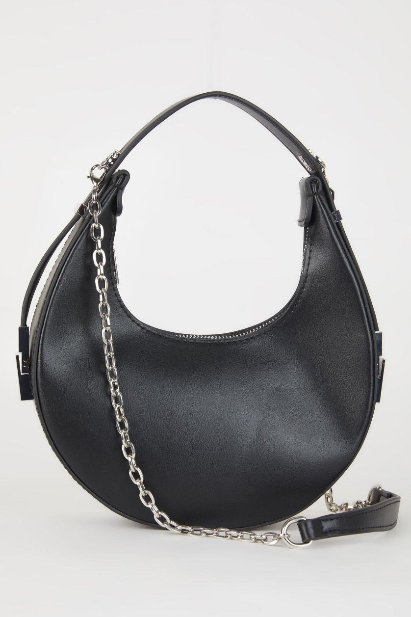 نساء أسود جنطة كتف نسائي جلد صناعي