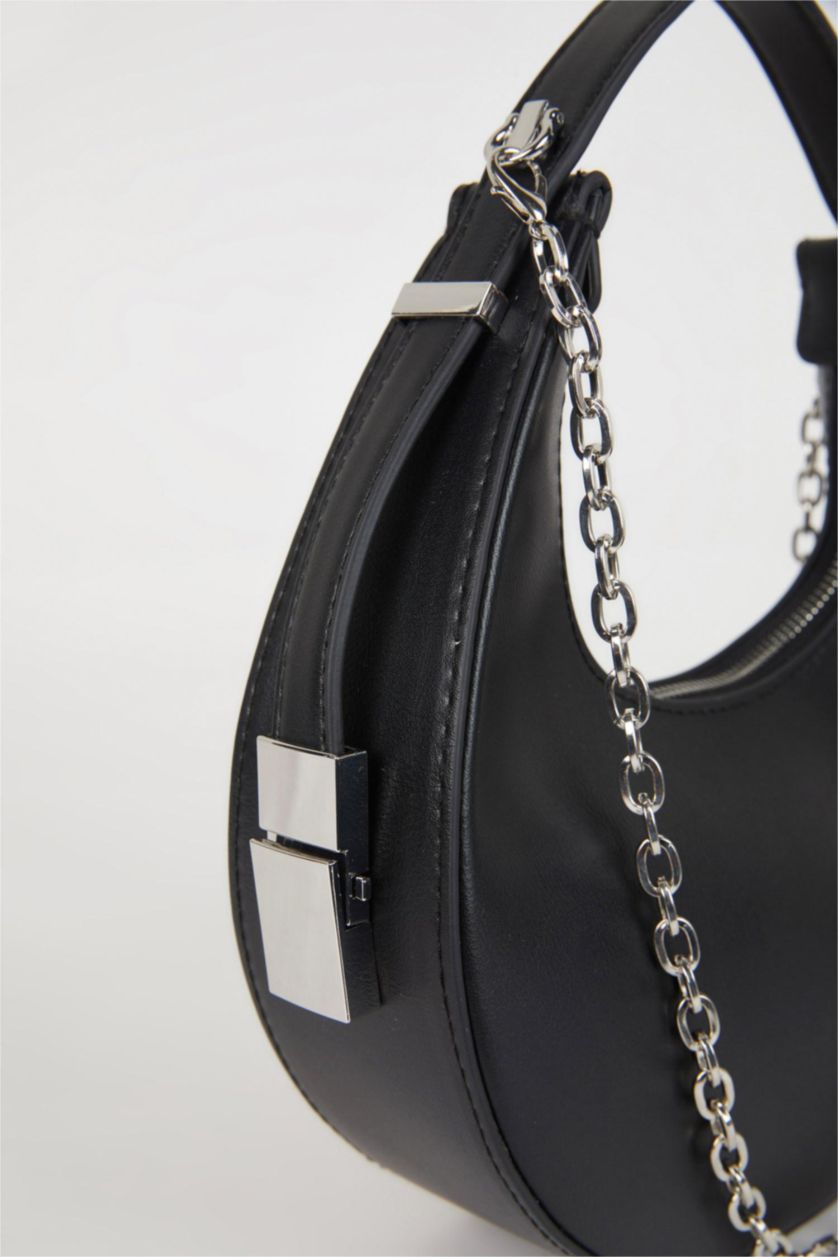 نساء أسود جنطة كتف نسائي جلد صناعي