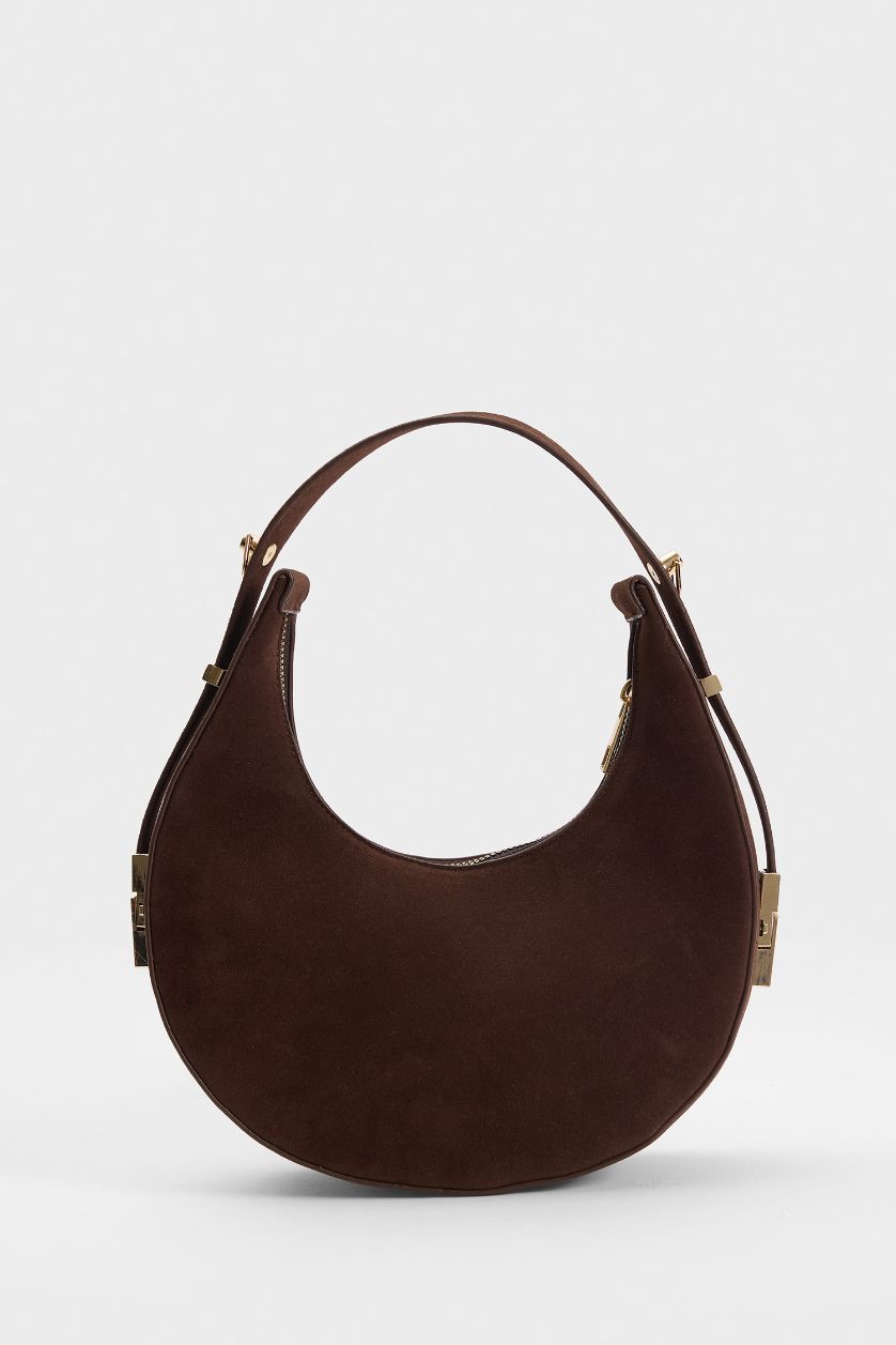 Kadın Koyu Kahve Kadın Süet Omuz Çantası