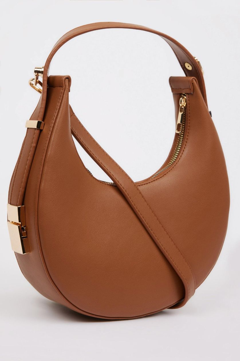 Woman Dark Brown Faux Leather Shoulder bag