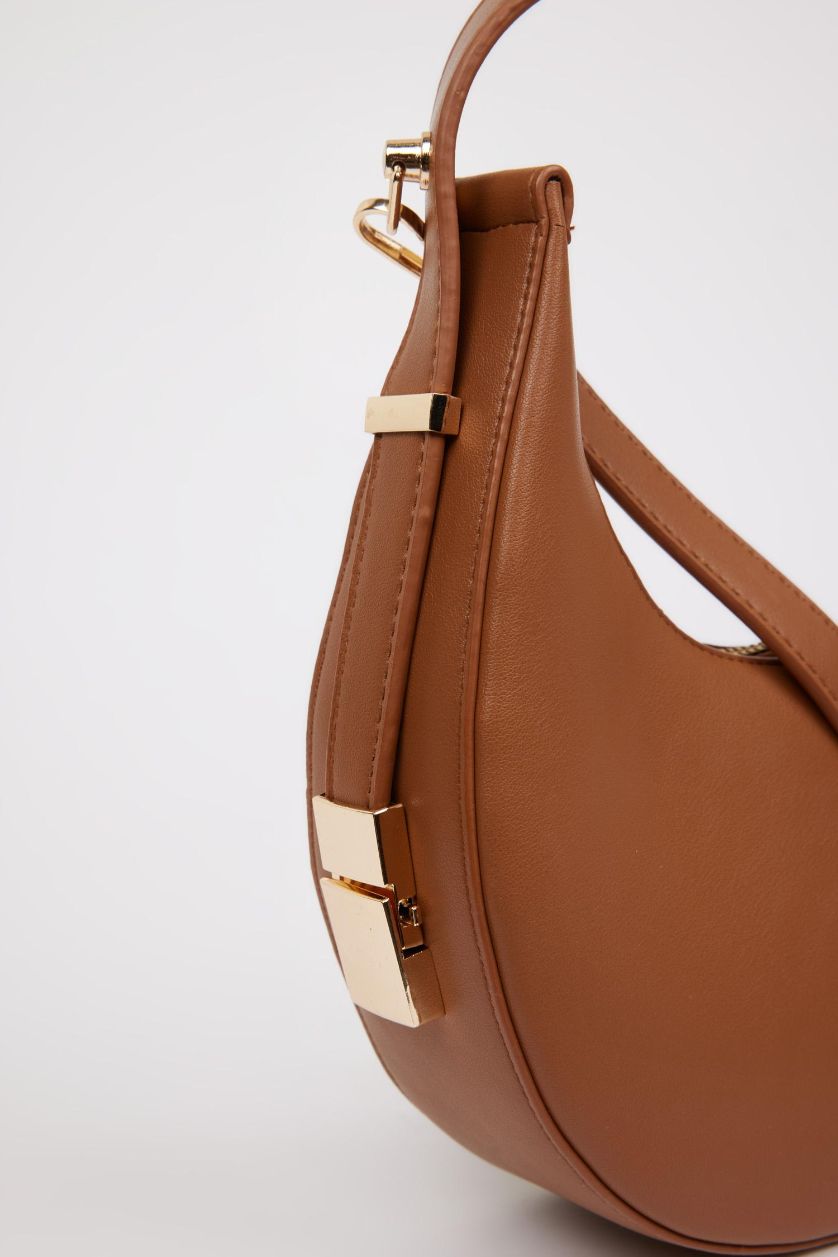 Woman Dark Brown Faux Leather Shoulder bag