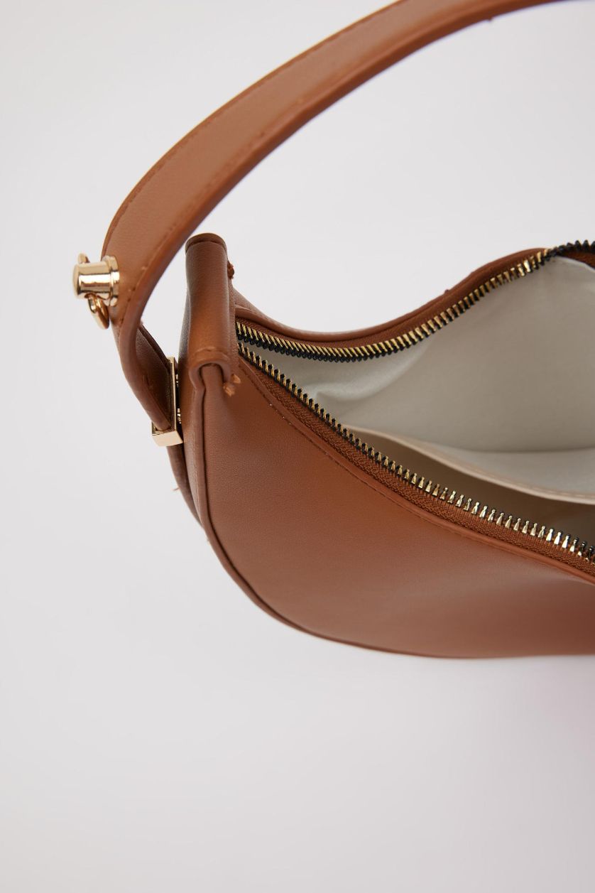 Woman Dark Brown Faux Leather Shoulder bag