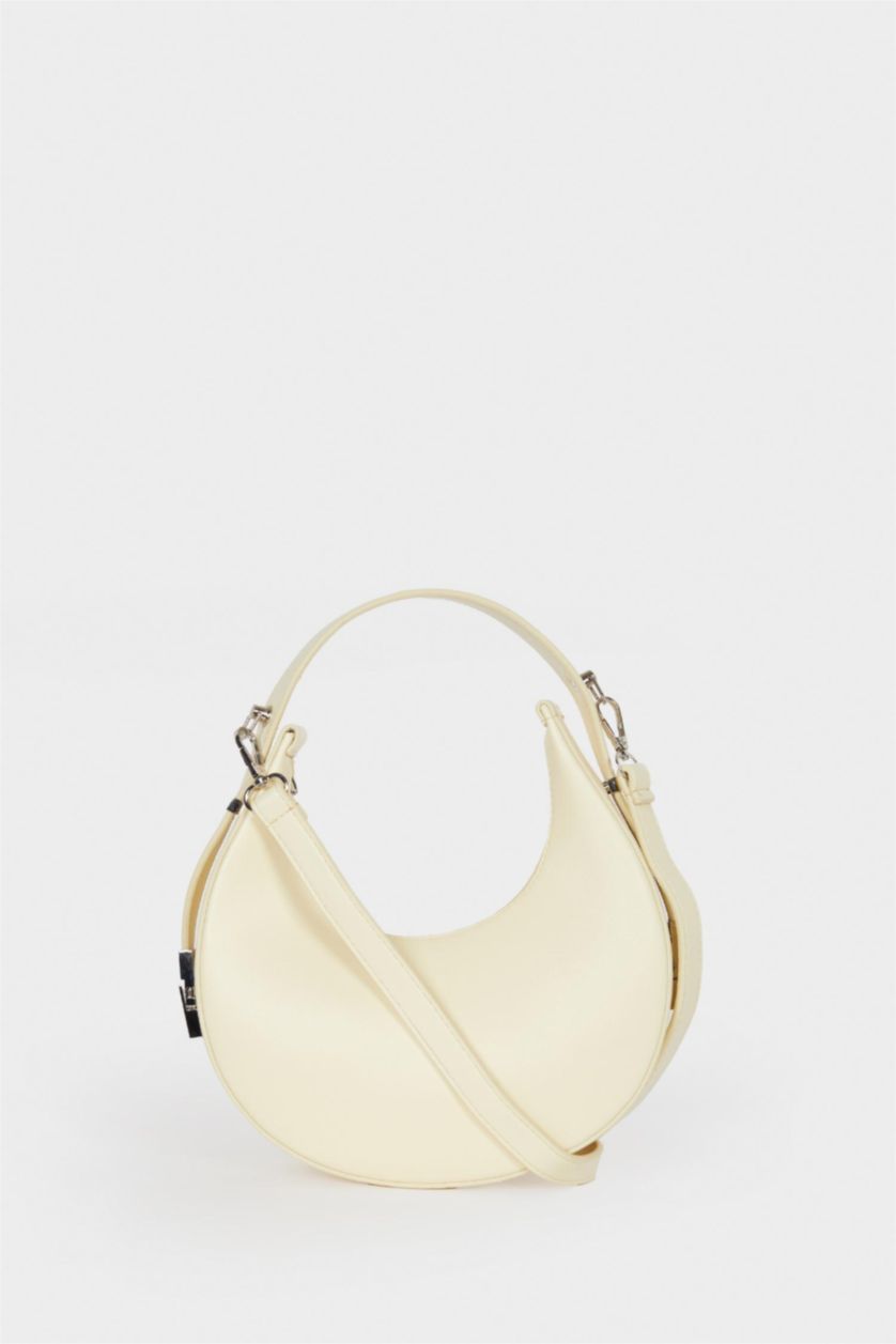 Woman Light Yellow Faux Leather Shoulder bag