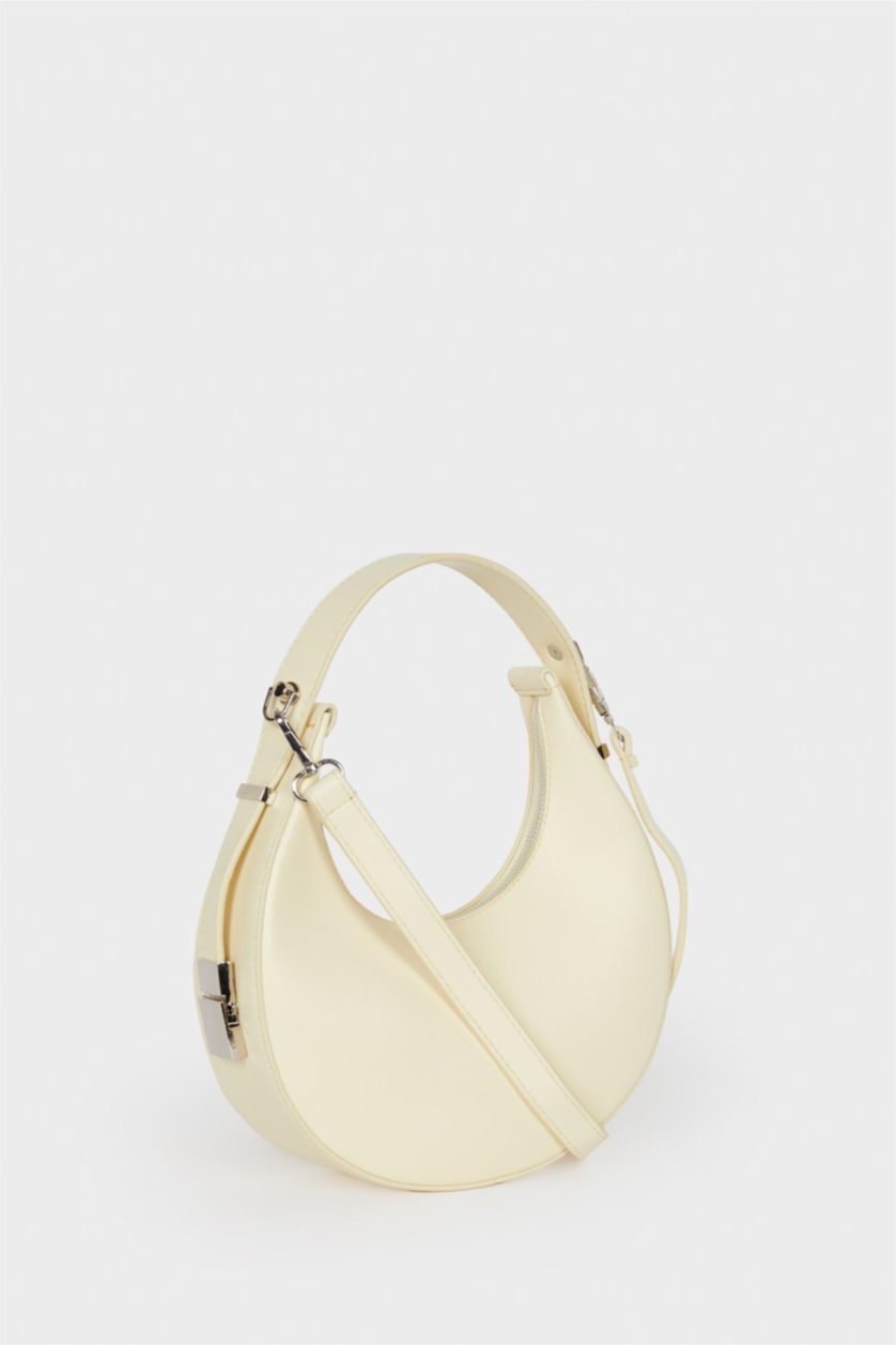 Woman Light Yellow Faux Leather Shoulder bag