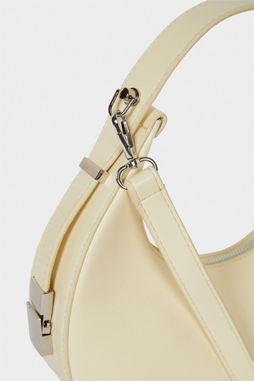 Woman Light Yellow Faux Leather Shoulder bag