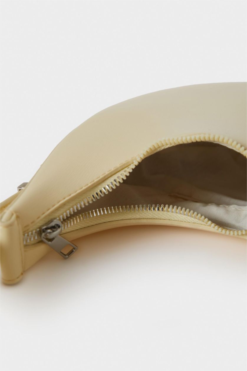 Woman Light Yellow Faux Leather Shoulder bag