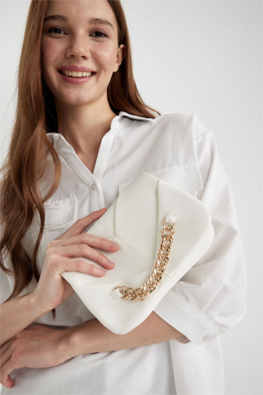 نساء أبيض (000) جنطة كتف نسائي جلد صناعي