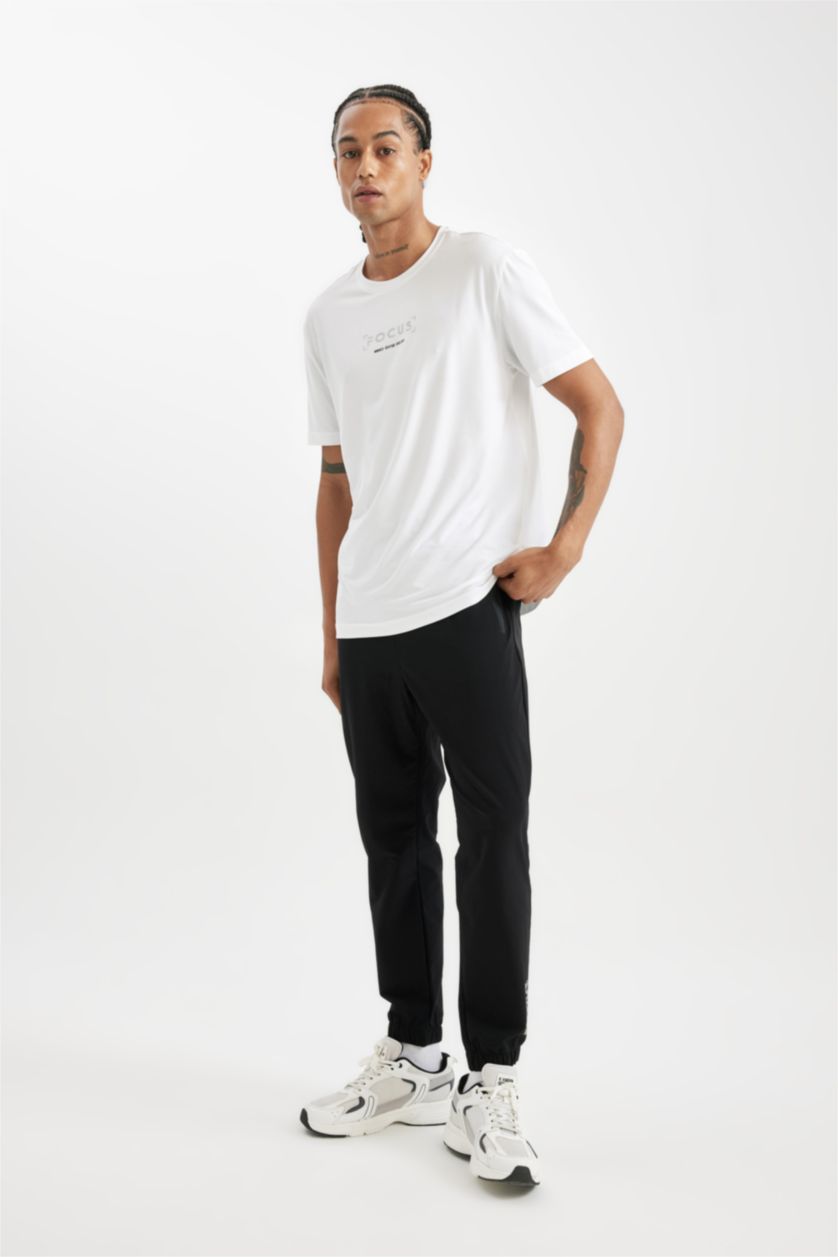 Man Black Slim Fit Woven Jogger