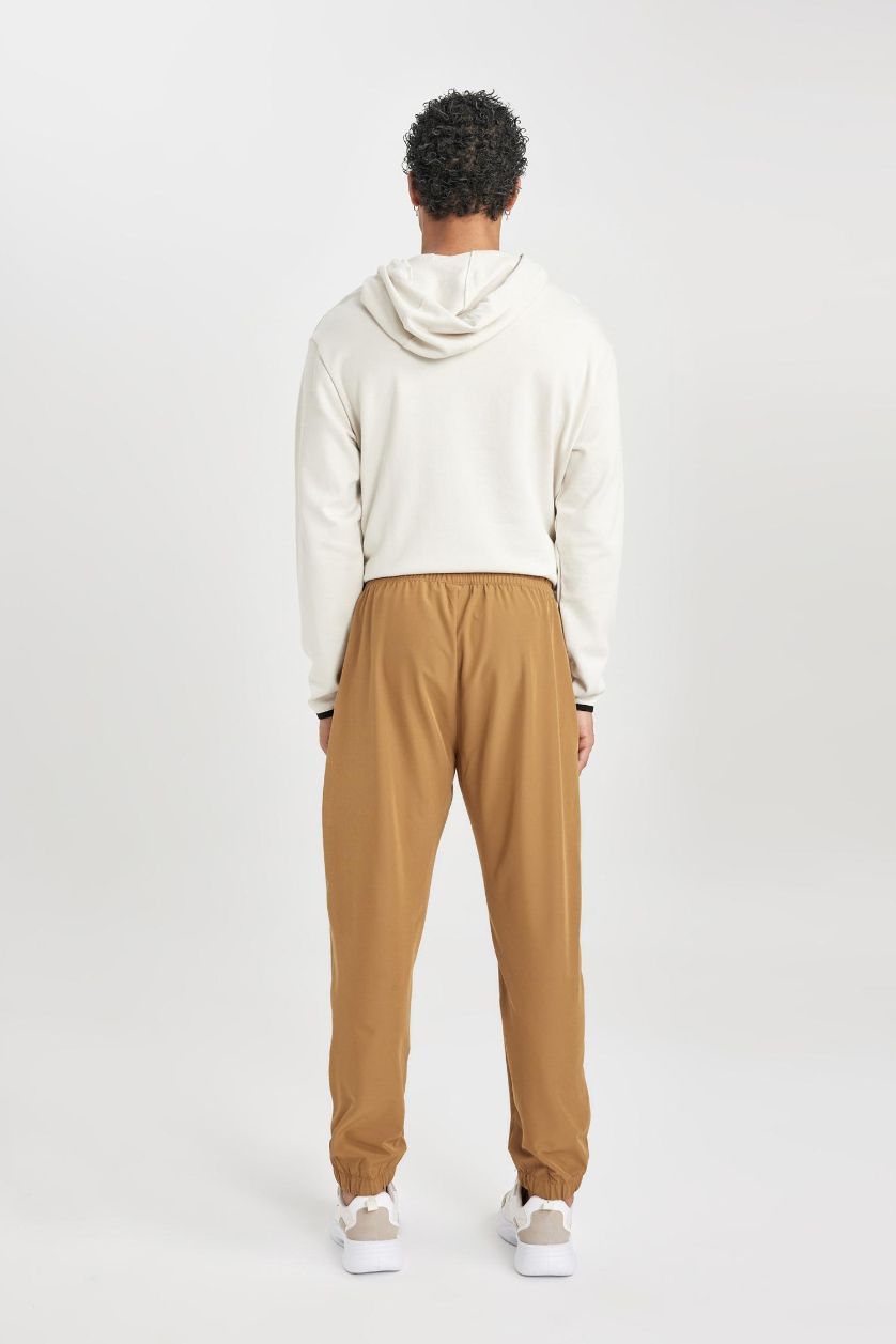 Erkek Haki Dokuma Esnek Multifonksiyonel Sporcu Jogger Eşofman Altı Slim Fit Dar Kesim Çift Cepli