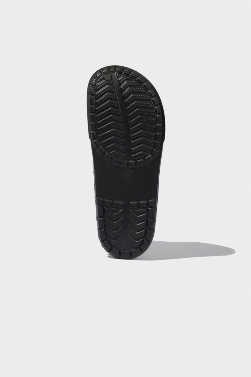 رجال أسود صندل رجالي بكعب مسطح