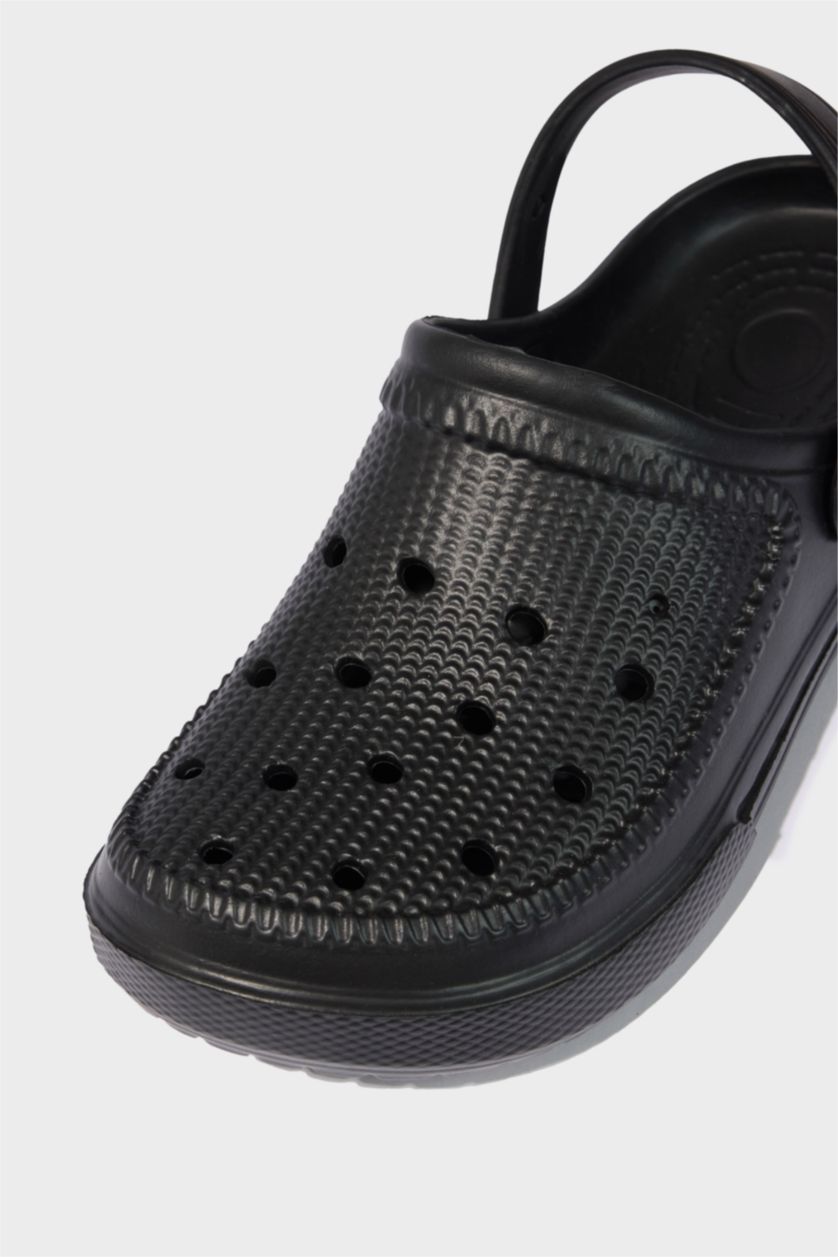 رجال أسود صندل رجالي بكعب مسطح