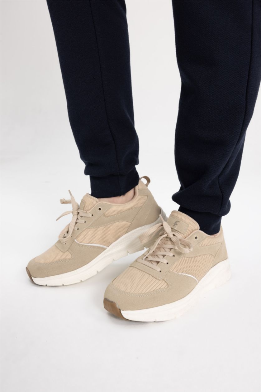 Erkek Koyu Bej Erkek Yüksek Taban Spor Ayakkabı