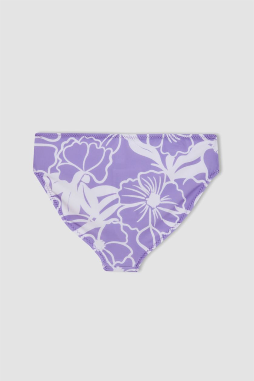 Kız Çocuk - Genç Kız Lila Kız Çocuk Çiçekli Bikini Takımı