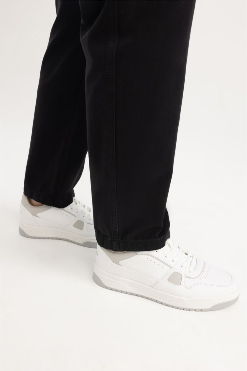 رجالي أبيض (000) حذاء رياضي رجالي جلد صناعي