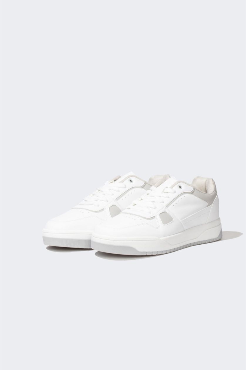 رجالي أبيض (000) حذاء رياضي رجالي جلد صناعي