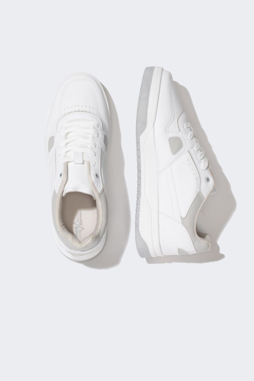 رجالي أبيض (000) حذاء رياضي رجالي جلد صناعي