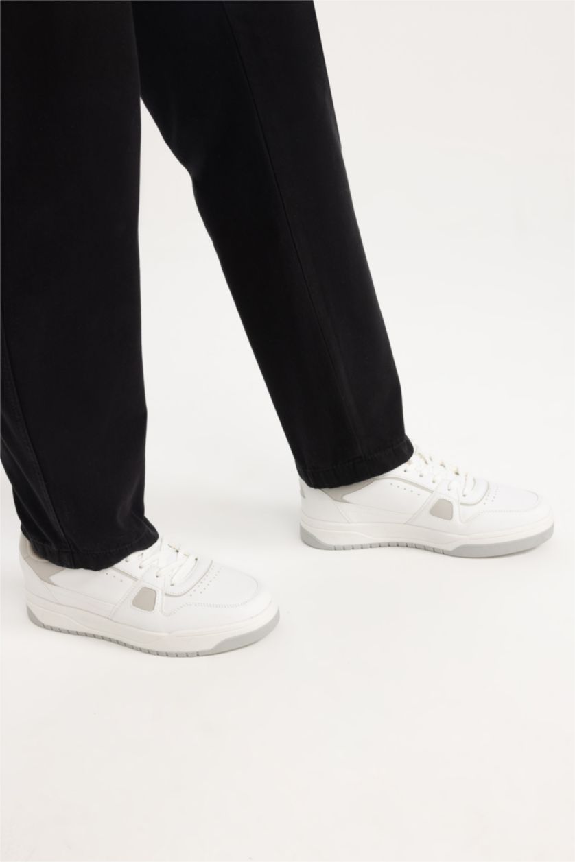 رجالي أبيض (000) حذاء رياضي رجالي جلد صناعي