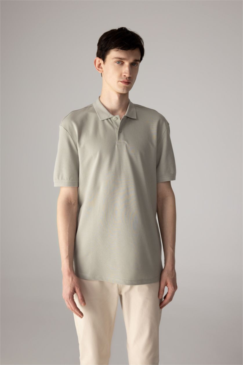 Men Light Khaki New Regular Fit Pique Short Sleeve Polo T-Shirt