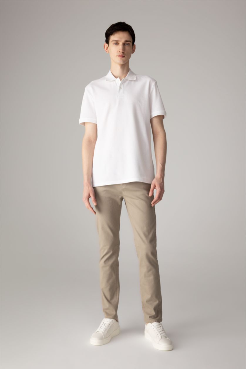 MAN White New Regular Fit Pique Short Sleeve Polo T-Shirt