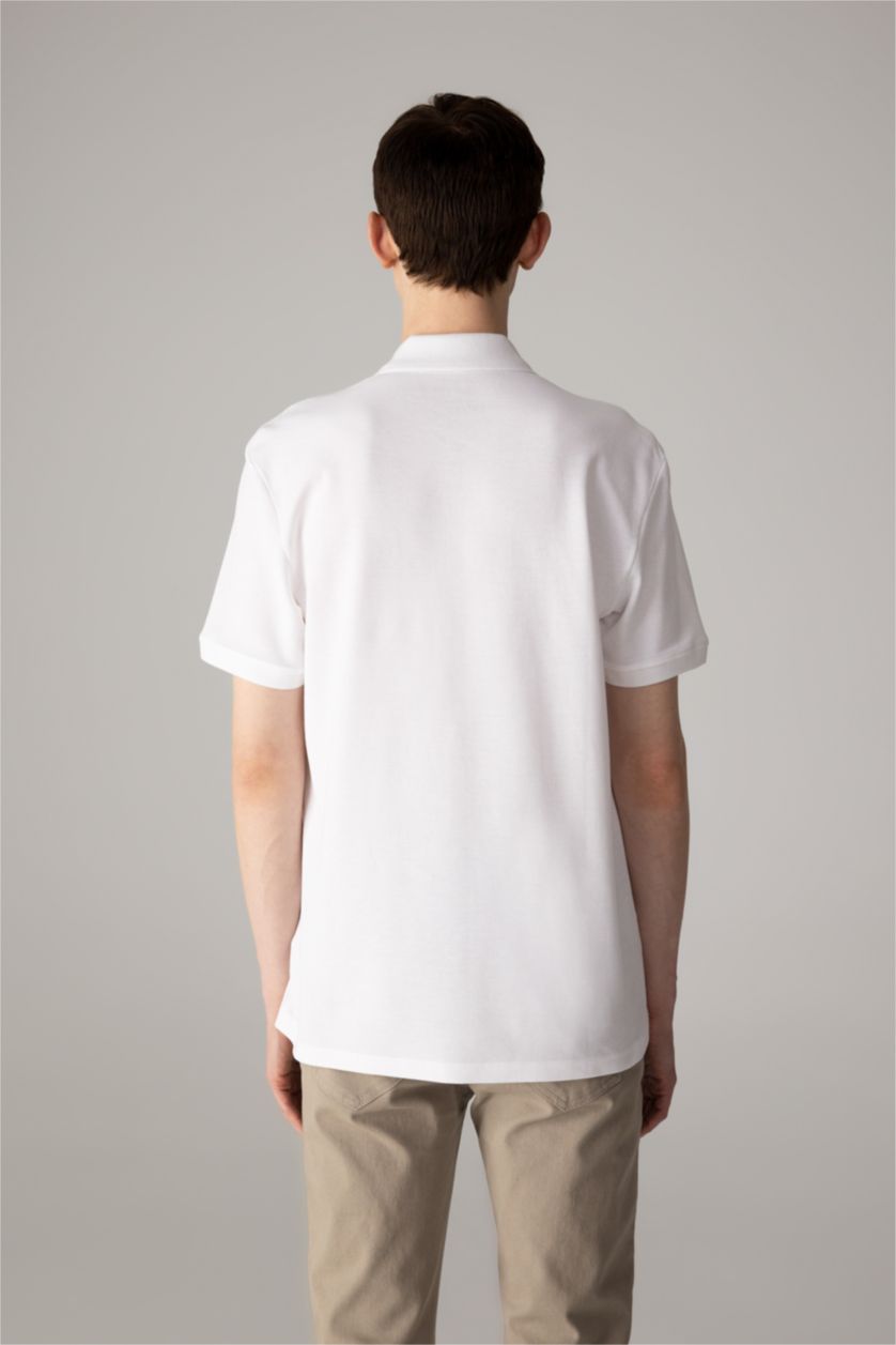 MAN White New Regular Fit Pique Short Sleeve Polo T-Shirt