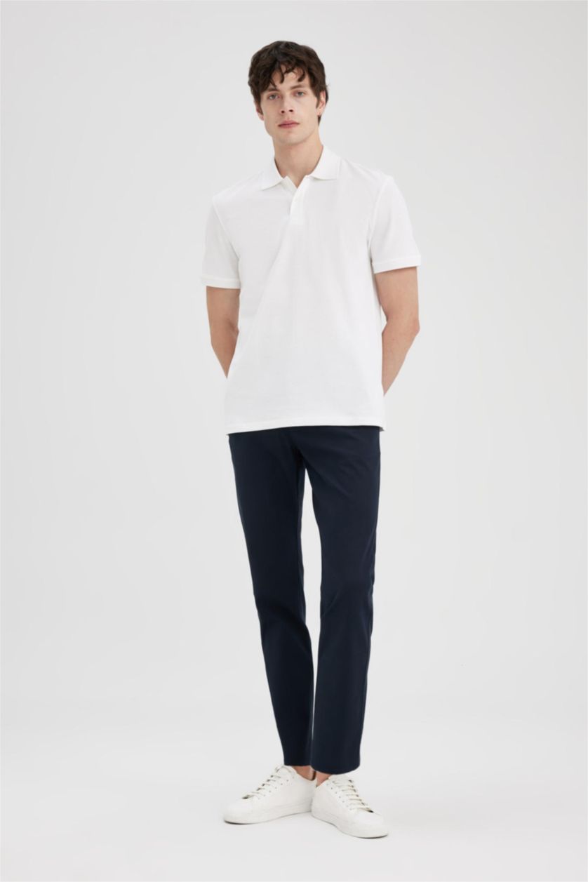 MAN White New Regular Fit Pique Short Sleeve Polo T-Shirt