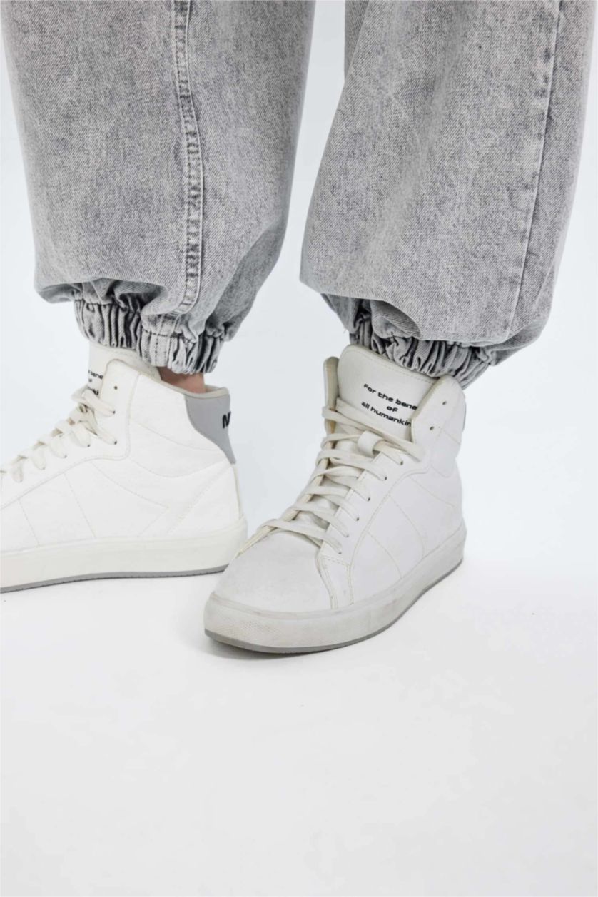 WOMAN Grey Jogger High Waist Ankle Length Jeans