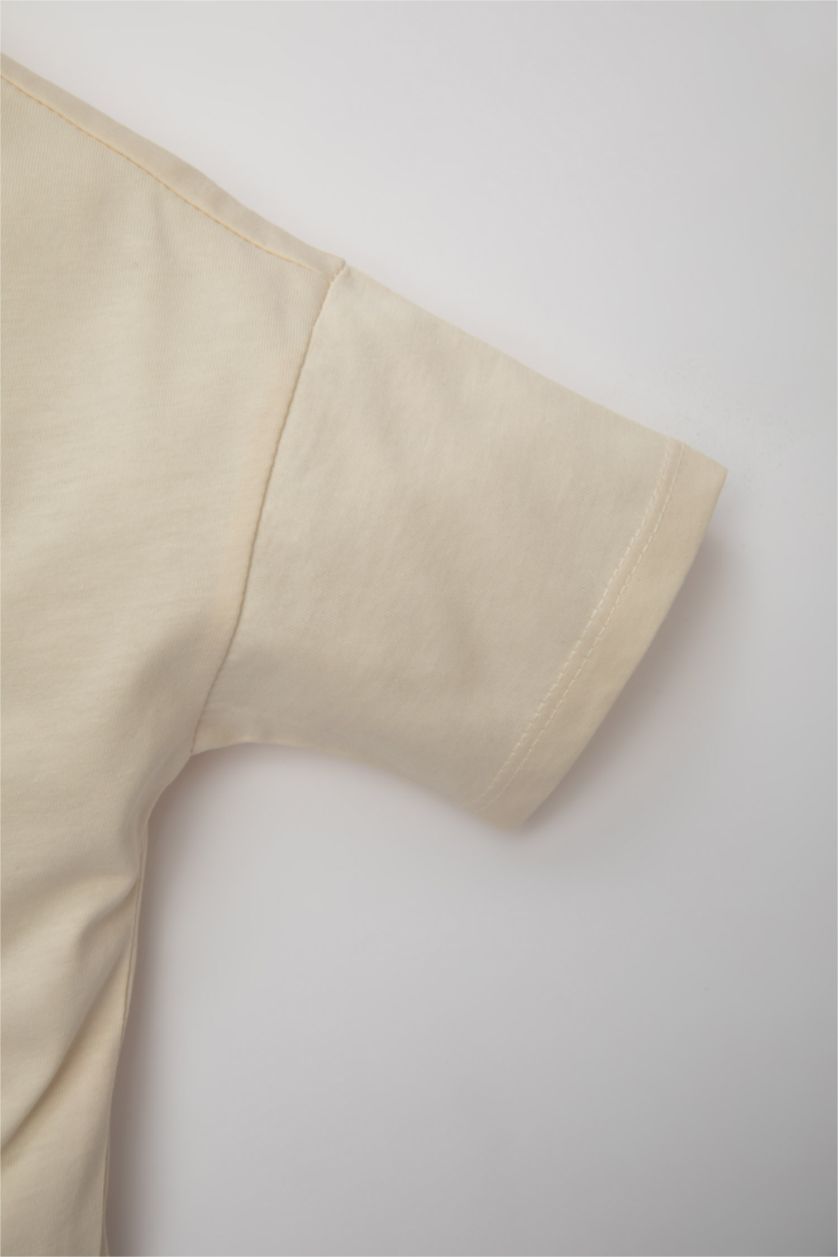 BÉBÉ GARÇON Beige Clair T-Shirt à Manches Courtes imprimé pour Bébé Garçon