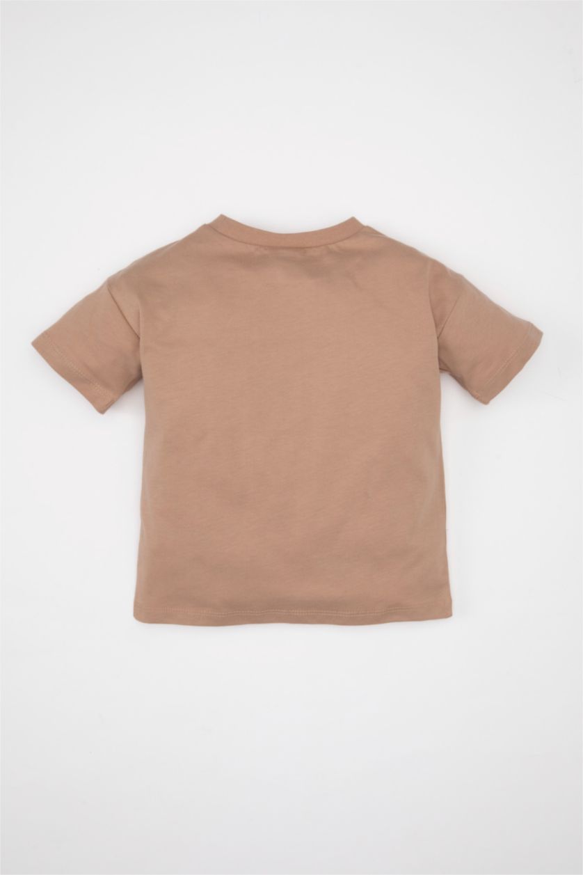 BÉBÉ GARÇON Beige T-Shirt à Manches Courtes Col Rond imprimé Palmier pour Bébé Garçon