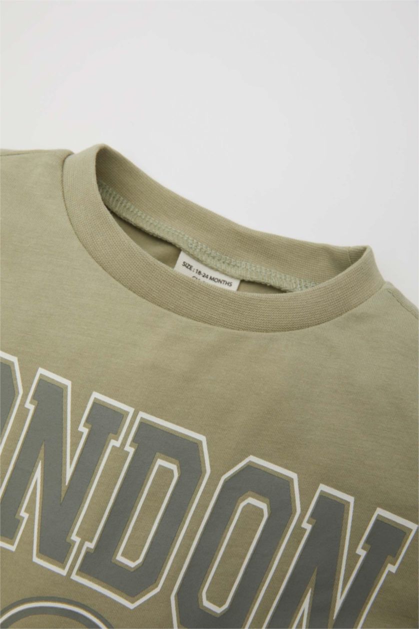 BÉBÉ GARÇON Kaki Clair T-Shirt à Manches Courtes imprimé pour Bébé Garçon