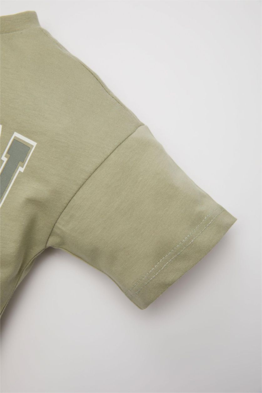 BÉBÉ GARÇON Kaki Clair T-Shirt à Manches Courtes imprimé pour Bébé Garçon