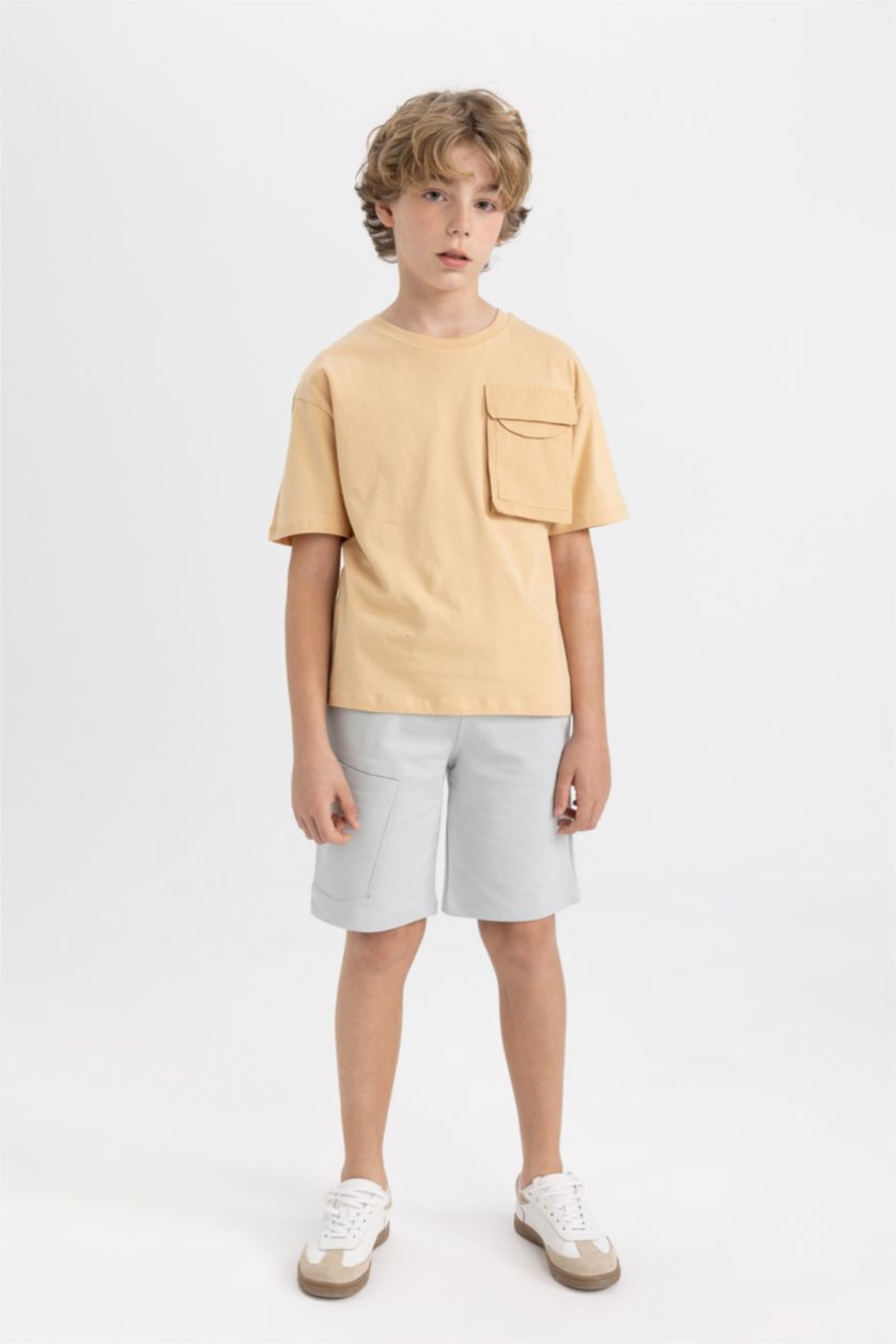 BOYS & TEENS Beige Boy Oversize Fit Short Sleeve T-Shirt