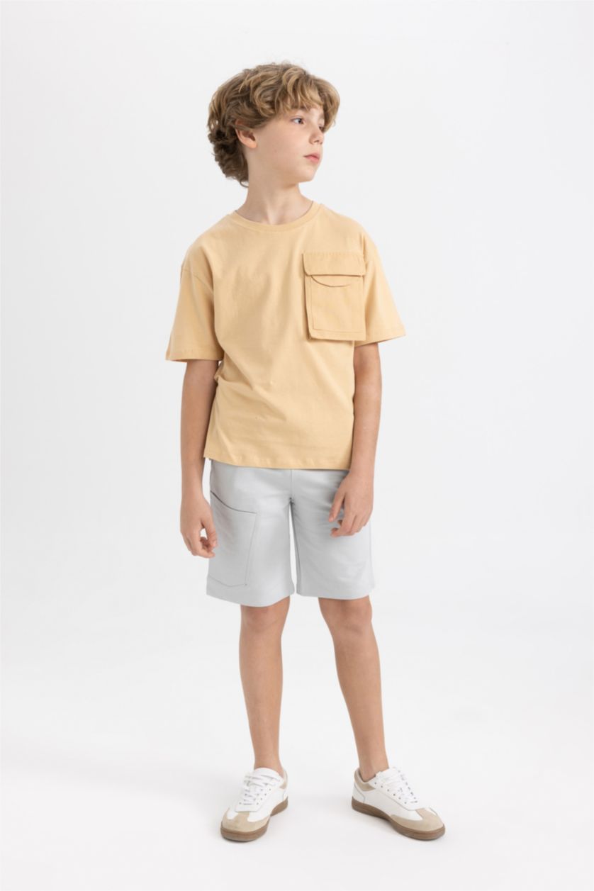BOYS & TEENS Beige Boy Oversize Fit Short Sleeve T-Shirt