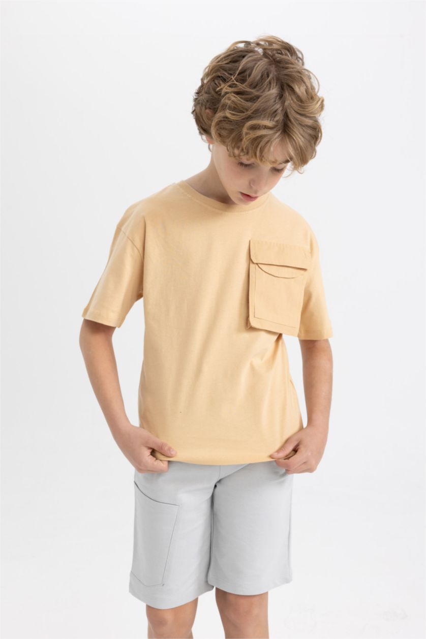 BOYS & TEENS Beige Boy Oversize Fit Short Sleeve T-Shirt