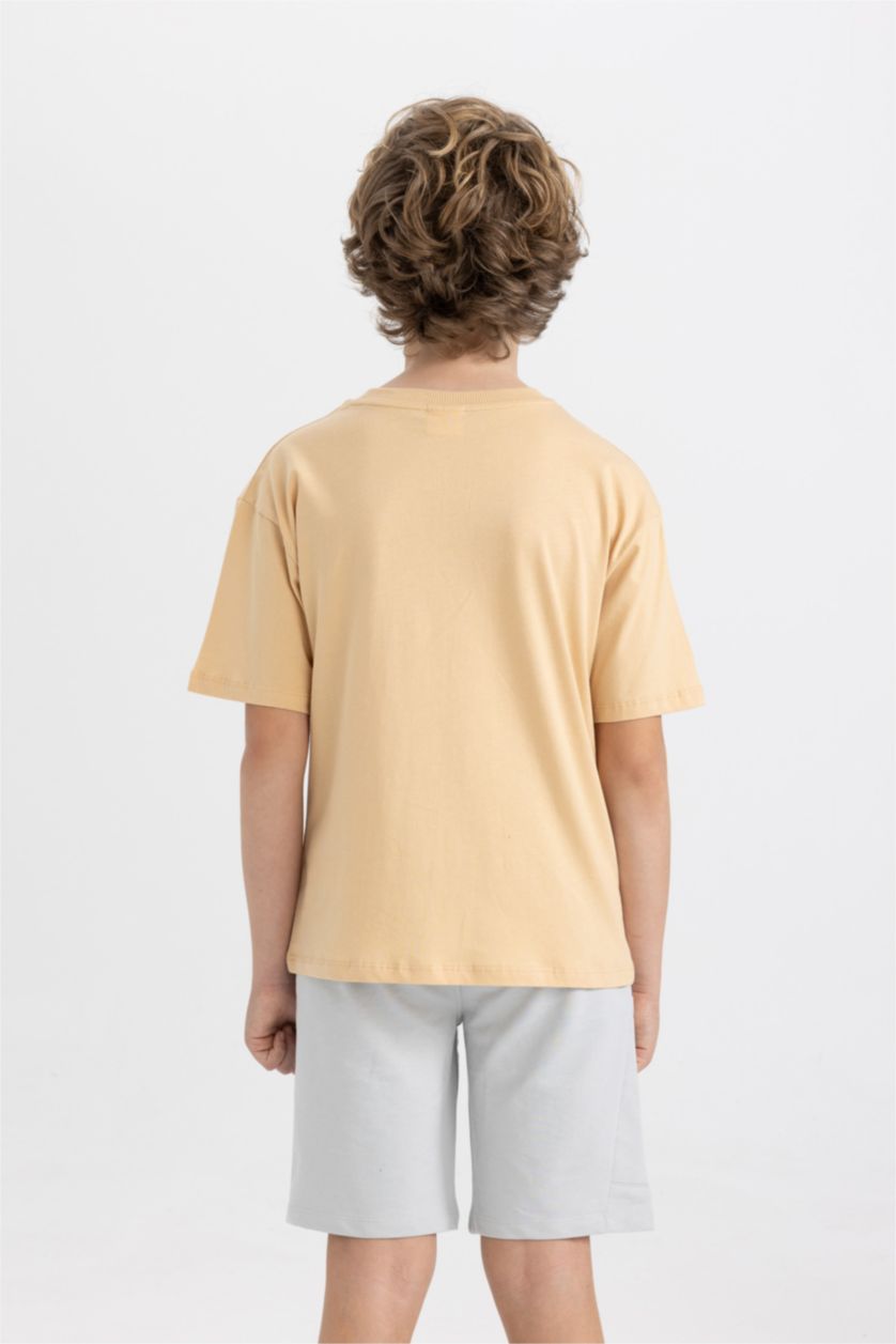 BOYS & TEENS Beige Boy Oversize Fit Short Sleeve T-Shirt