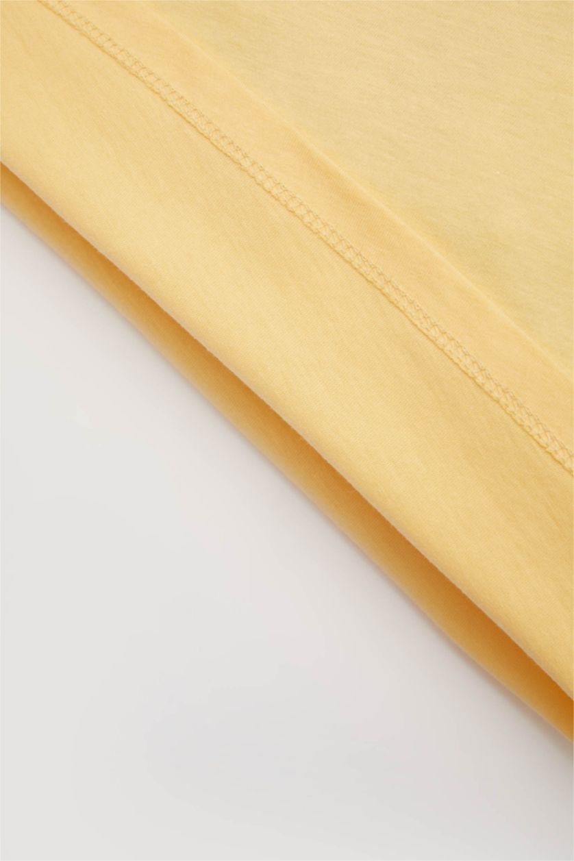BÉBÉ GARÇON Jaune Clair T-Shirt à Manches Courtes Motif Palmier Col Rond pour Bébé Garçon