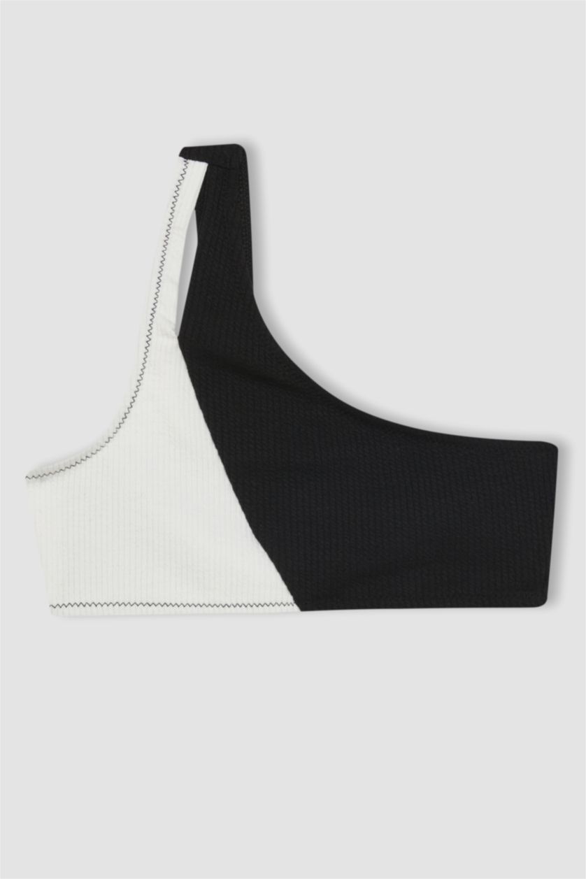 Kız Çocuk - Genç Kız Siyah Kız Çocuk Tek Omuzlu Bikini Takımı