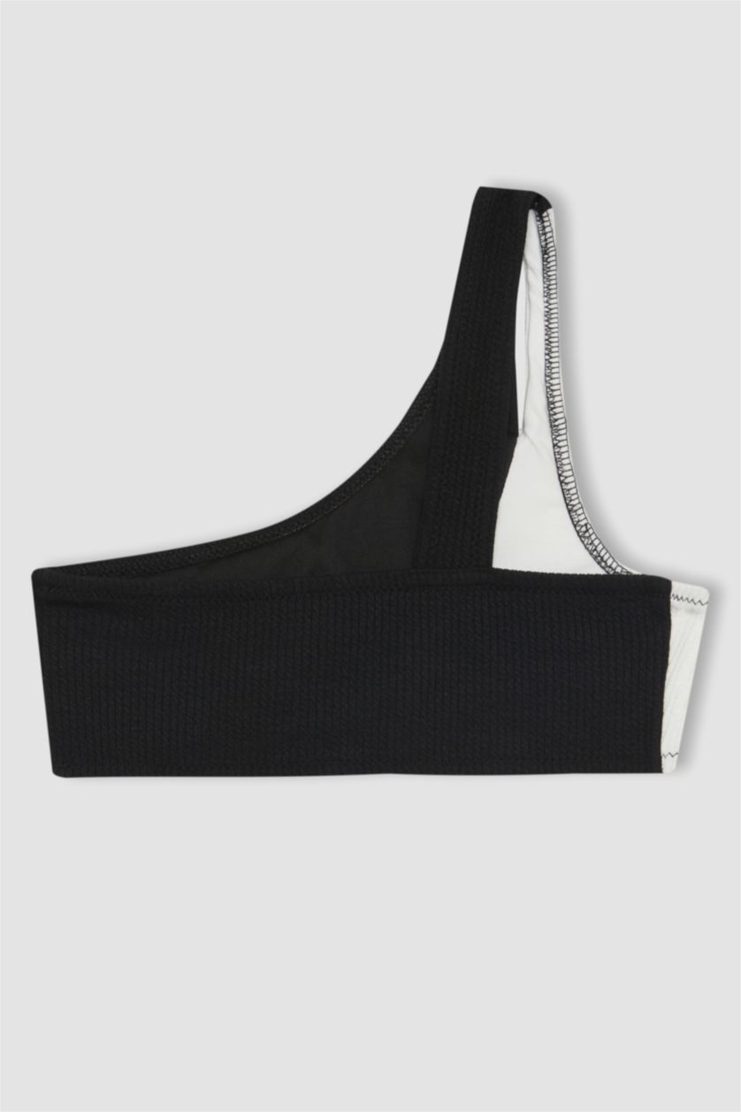 Kız Çocuk - Genç Kız Siyah Kız Çocuk Tek Omuzlu Bikini Takımı