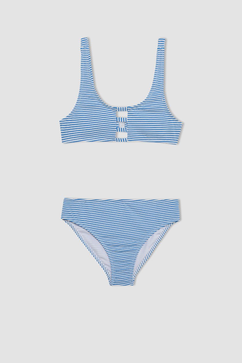 GIRLS & TEENS Blue Girl Striped 2 Piece Bikini Set