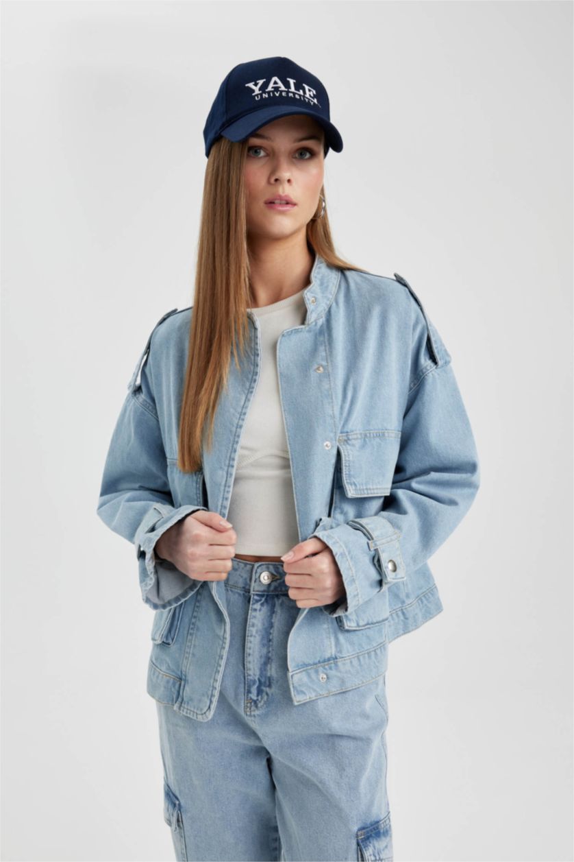 Kadın Mavi Oversıze Jean Ceket