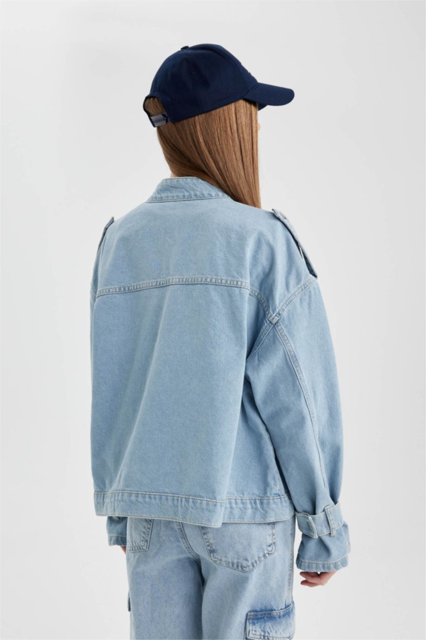 Kadın Mavi Oversıze Jean Ceket