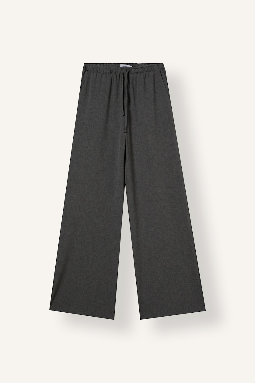 WOMAN Anthracite Wide Leg Pockets Elasticated Waist Palazzo Trousers