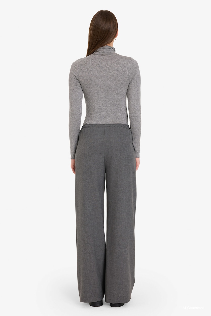 WOMAN Anthracite Wide Leg Double Pocket Trousers