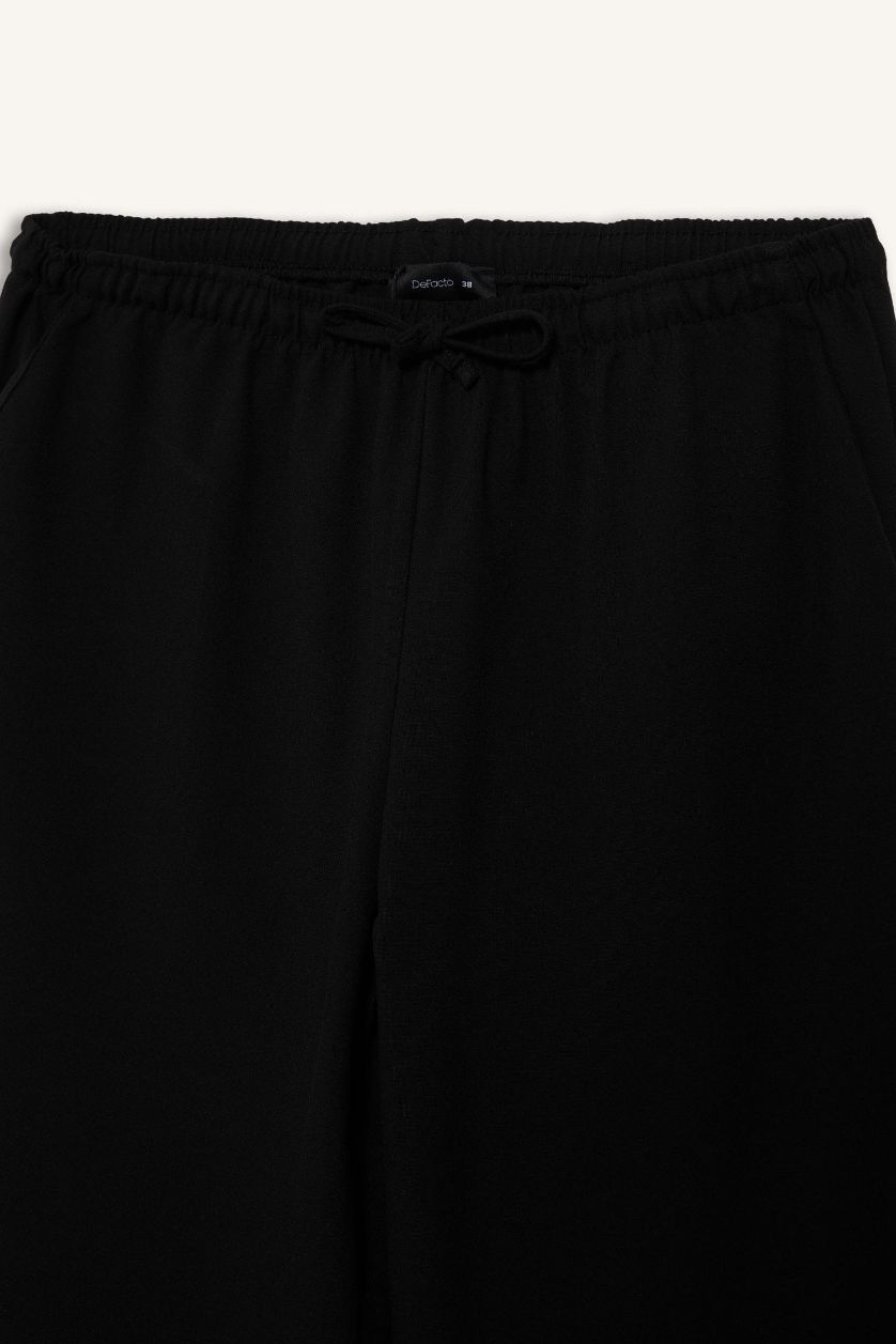 Женщины Черный Тканевые брюки палаццо Wide Leg