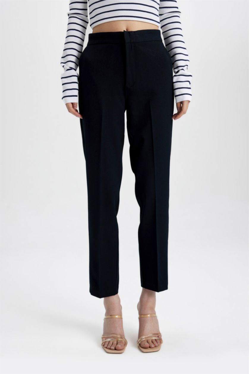 WOMAN NAVY Normal Waist Trousers